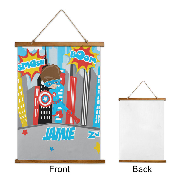 Superhero in the City Wall Hanging Tapestry - Portrait - APPROVAL