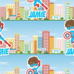 Superhero in the City Wallpaper & Surface Covering (Peel & Stick 24"x 24" Sample)
