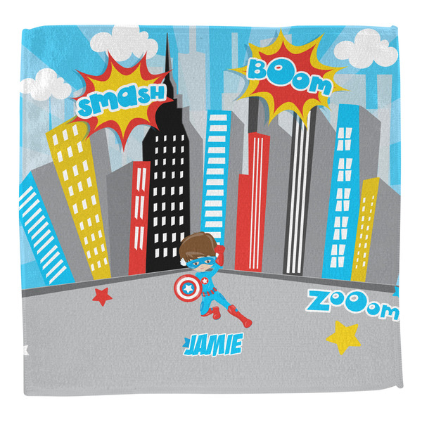 Superhero in the City Washcloth - Front - No Soap