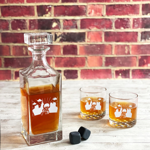 Superhero in the City Whiskey Decanters - 30oz Square - LIFESTYLE