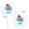 Superhero in the City White Plastic 5.5" Stir Stick - Double Sided - Round - Front & Back