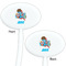 Superhero in the City White Plastic 7" Stir Stick - Double Sided - Oval - Front & Back
