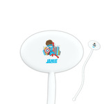 Superhero in the City Oval Plastic Stir Sticks (Personalized)