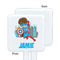Superhero in the City White Plastic Stir Stick - Single Sided - Square - Approval