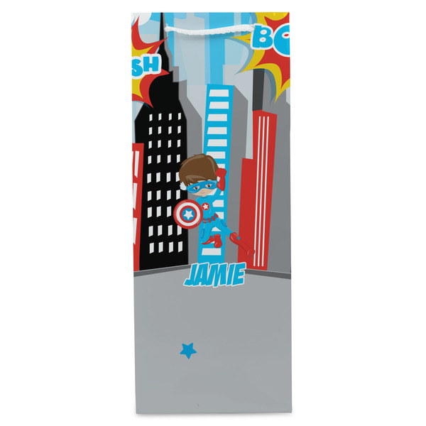 Superhero in the City Wine Gift Bag - Gloss - Front