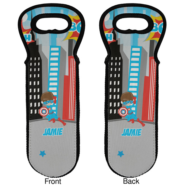 Superhero in the City Wine Tote Front & Back
