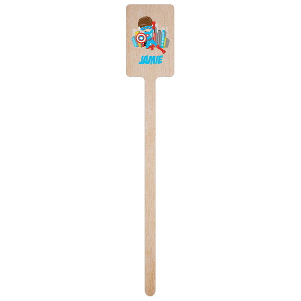 Superhero in the City Wooden 6.25" Stir Stick - Rectangular - Single Stick