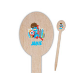 Superhero in the City Oval Wooden Food Picks (Personalized)