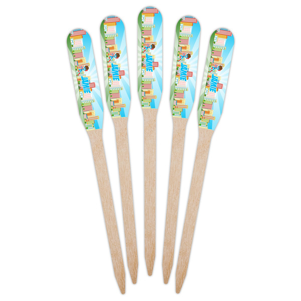 Superhero in the City Wooden Food Pick - Paddle - Fan View