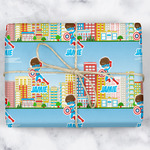 Superhero in the City Wrapping Paper (Personalized)