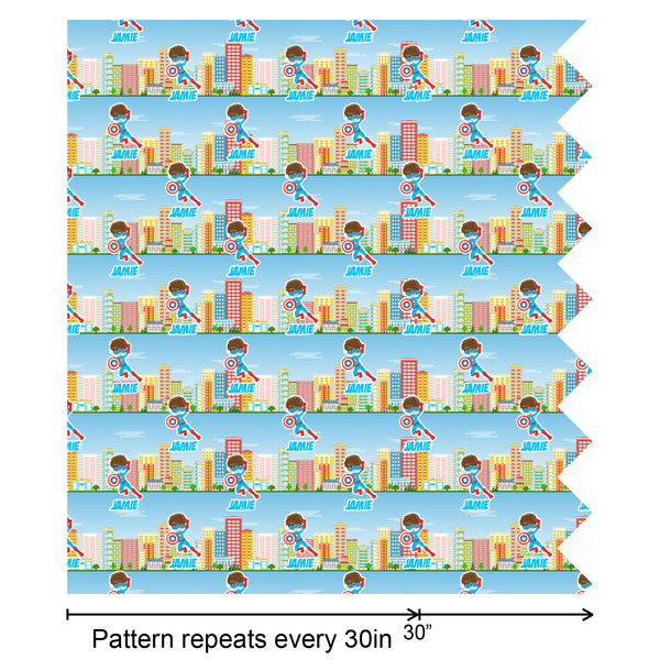 Superhero in the City Wrapping Paper Roll - Matte - Partial Roll