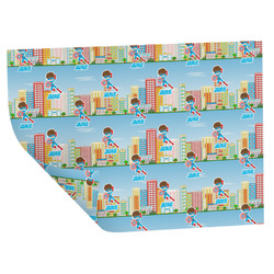 Superhero in the City Wrapping Paper Sheets - Double-Sided - 20" x 28" (Personalized)