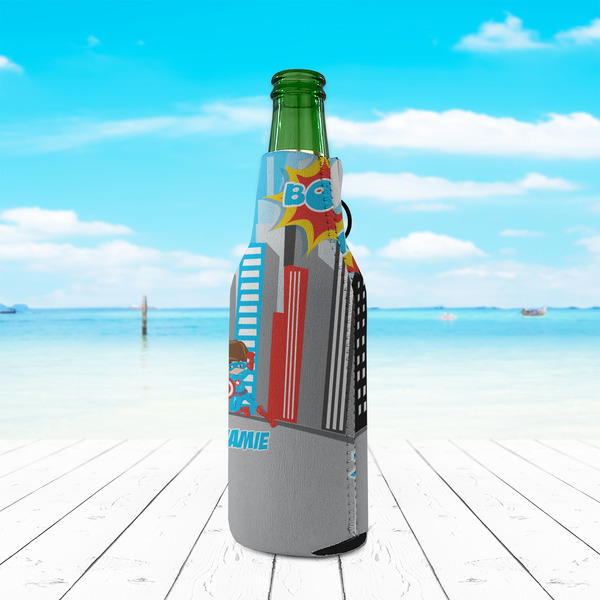 Superhero in the City Zipper Bottle Cooler - LIFESTYLE