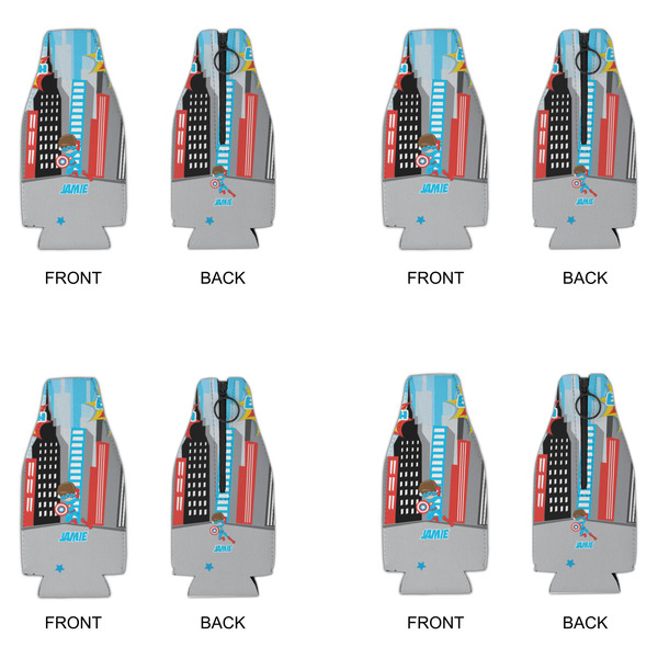 Superhero in the City Zipper Bottle Cooler - Set of 4 - APPROVAL