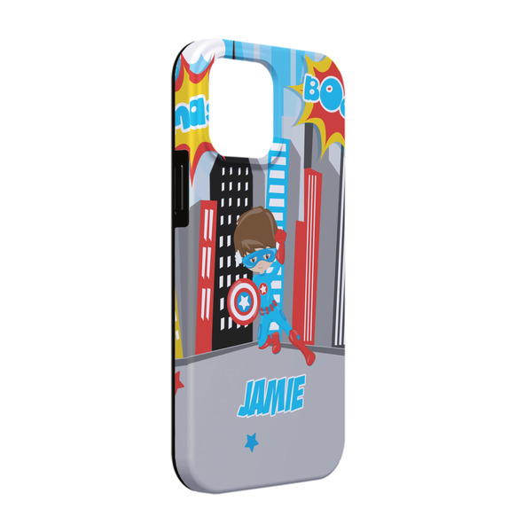 Custom Superhero in the City iPhone Case - Rubber Lined - iPhone 13 (Personalized)