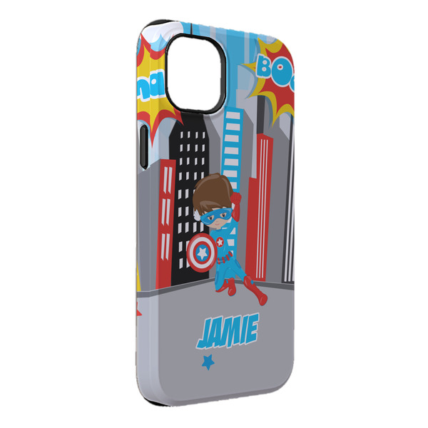 Custom Superhero in the City iPhone Case - Rubber Lined - iPhone 14 Pro Max (Personalized)