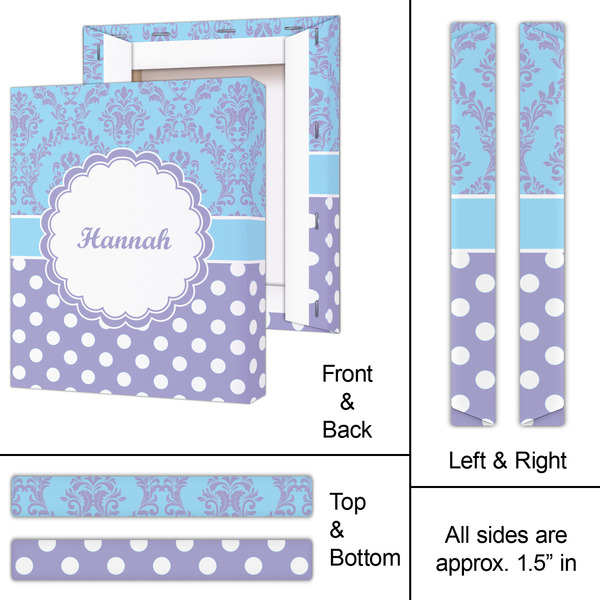 Purple Damask & Dots 11x14 - Canvas Print - Approval