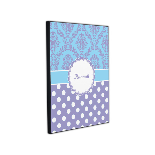 Purple Damask & Dots 11x14 Wood Print - Angle View