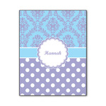 Purple Damask & Dots Wood Print - 11x14 (Personalized)