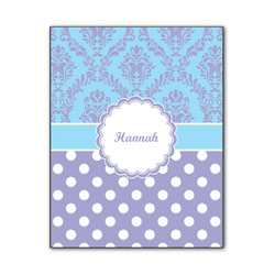 Purple Damask & Dots Wood Print - 11x14 (Personalized)