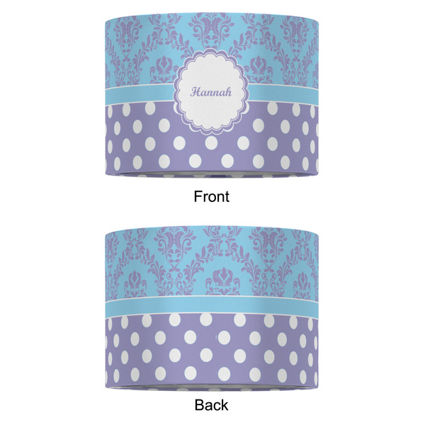 Purple Damask & Dots 12" Drum Lampshade - APPROVAL (Fabric)