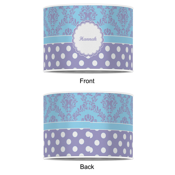 Purple Damask & Dots 12" Drum Lampshade - APPROVAL (Poly Film)