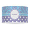 Purple Damask & Dots 12" Drum Lampshade - FRONT (Poly Film)