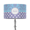 Purple Damask & Dots 12" Drum Lampshade - ON STAND (Fabric)
