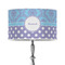 Purple Damask & Dots 12" Drum Lampshade - ON STAND (Poly Film)