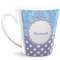Purple Damask & Dots 12 Oz Latte Mug - Front Full