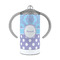 Purple Damask & Dots 12 oz Stainless Steel Sippy Cups - FRONT