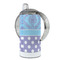 Purple Damask & Dots 12 oz Stainless Steel Sippy Cups - FULL (back angle)