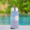 Purple Damask & Dots Can Cooler - Tall 12oz - In Context