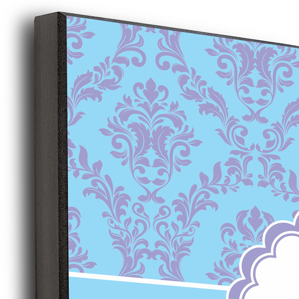 Purple Damask & Dots 12x12 Wood Print - Closeup