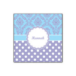 Purple Damask & Dots Wood Print - 12x12 (Personalized)