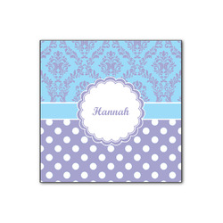 Purple Damask & Dots Wood Print - 12x12 (Personalized)