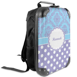 Purple Damask & Dots Kids Hard Shell Backpack (Personalized)