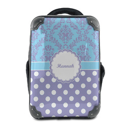 Purple Damask & Dots 15" Hard Shell Backpack (Personalized)