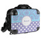 Purple Damask & Dots 15" Hard Shell Briefcase - FRONT