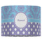 Purple Damask & Dots 16" Drum Lampshade - FRONT (Fabric)