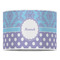 Purple Damask & Dots 16" Drum Lampshade - FRONT (Poly Film)