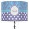 Purple Damask & Dots 16" Drum Lampshade - ON STAND (Fabric)