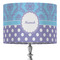 Purple Damask & Dots 16" Drum Lamp Shade - Fabric (Personalized)