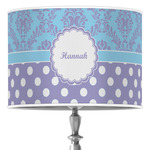 Purple Damask & Dots 16" Drum Lamp Shade - Poly-film (Personalized)
