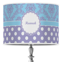 Purple Damask & Dots Drum Lamp Shade (Personalized)