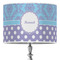 Purple Damask & Dots 16" Drum Lampshade - ON STAND (Poly Film)