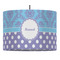 Purple Damask & Dots 16" Drum Lampshade - PENDANT (Fabric)