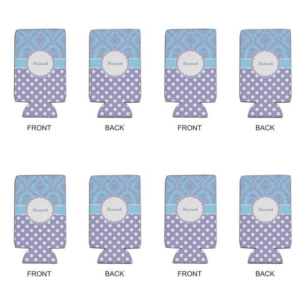 Purple Damask & Dots 16oz Can Sleeve - Set of 4 - APPROVAL