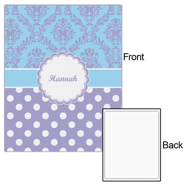 Purple Damask & Dots 16x20 - Matte Poster - Front & Back