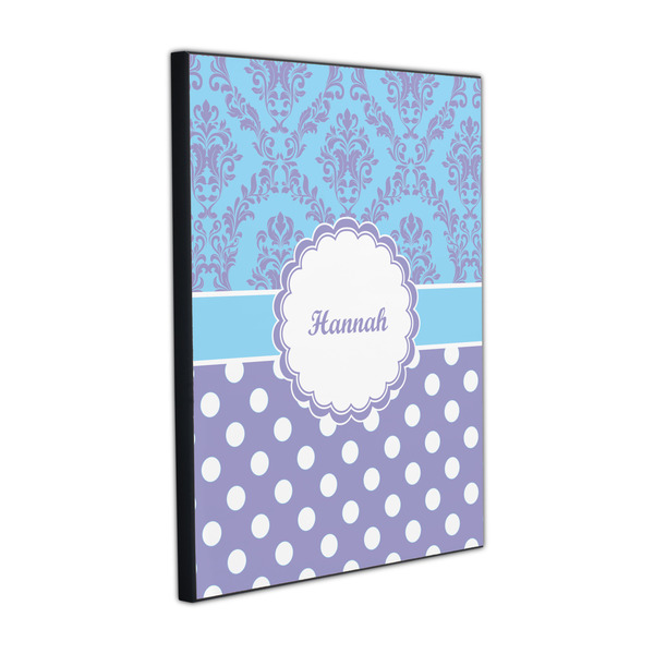 Purple Damask & Dots 16x20 Wood Print - Angle View